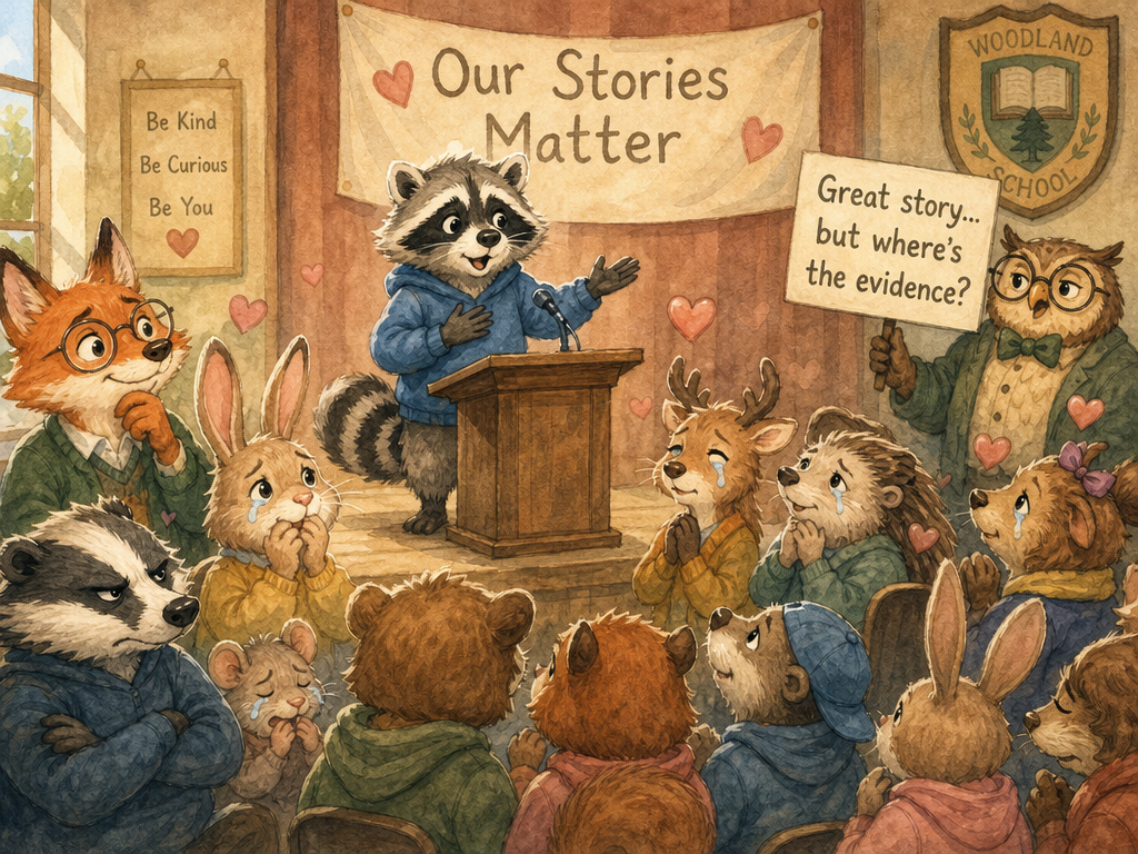 A speaker moving an audience with an emotional story